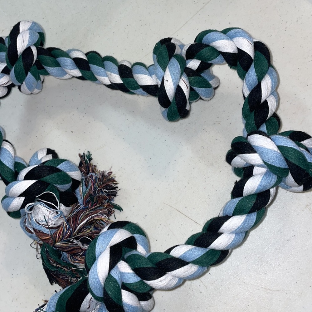 🎉HP🎉NWOT Large Dog 5 Knot Rope Toy Blue & Green - Picture 3 of 3